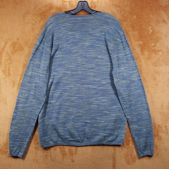 JOHN VARVATOS Shirt Mens XL Blue Pullover Crew Space Dye Linen Cotton OMAR $228 - Picture 8 of 12